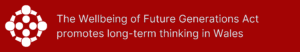 Graphic - What works for Wales: the Well-being of Future Generations Act promotes long-term thinking