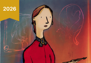 Cartoon image of Gwen John.