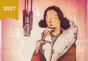 A cartoon image of Megan Lloyd George