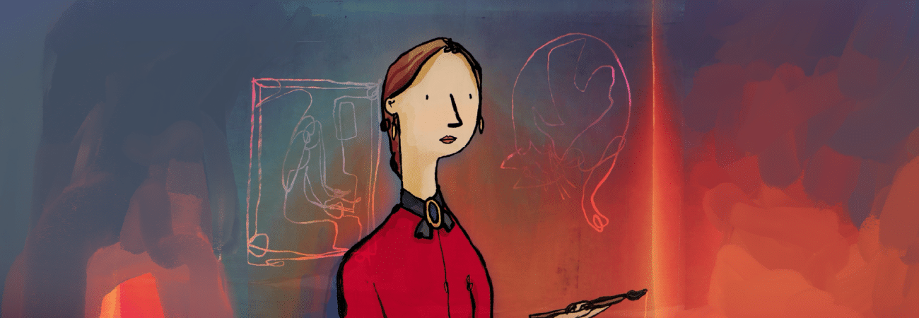 Cartoon image of Gwen John